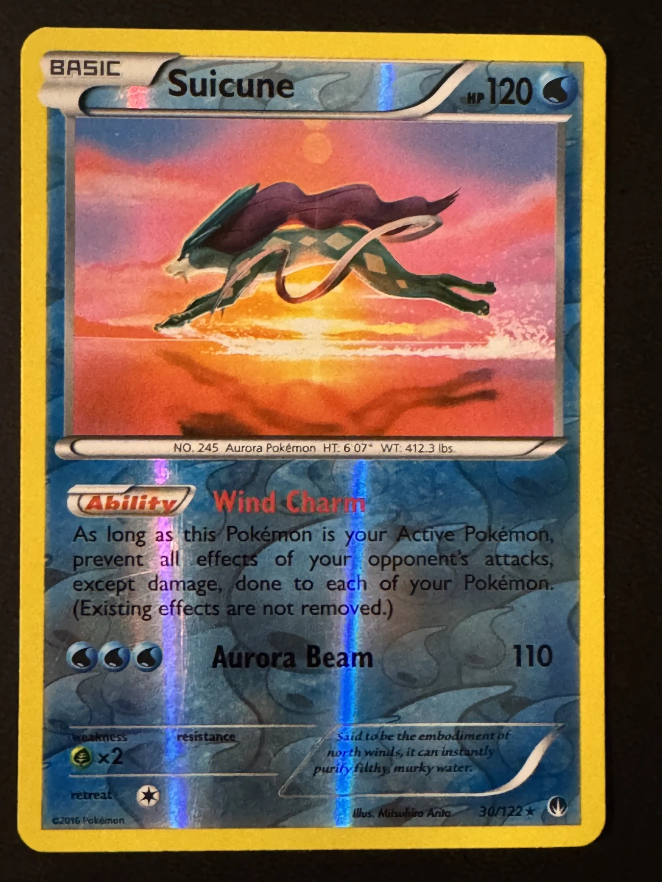 Suicune 030/122 BREAKpoint front card photo in GradeValue pregrading report