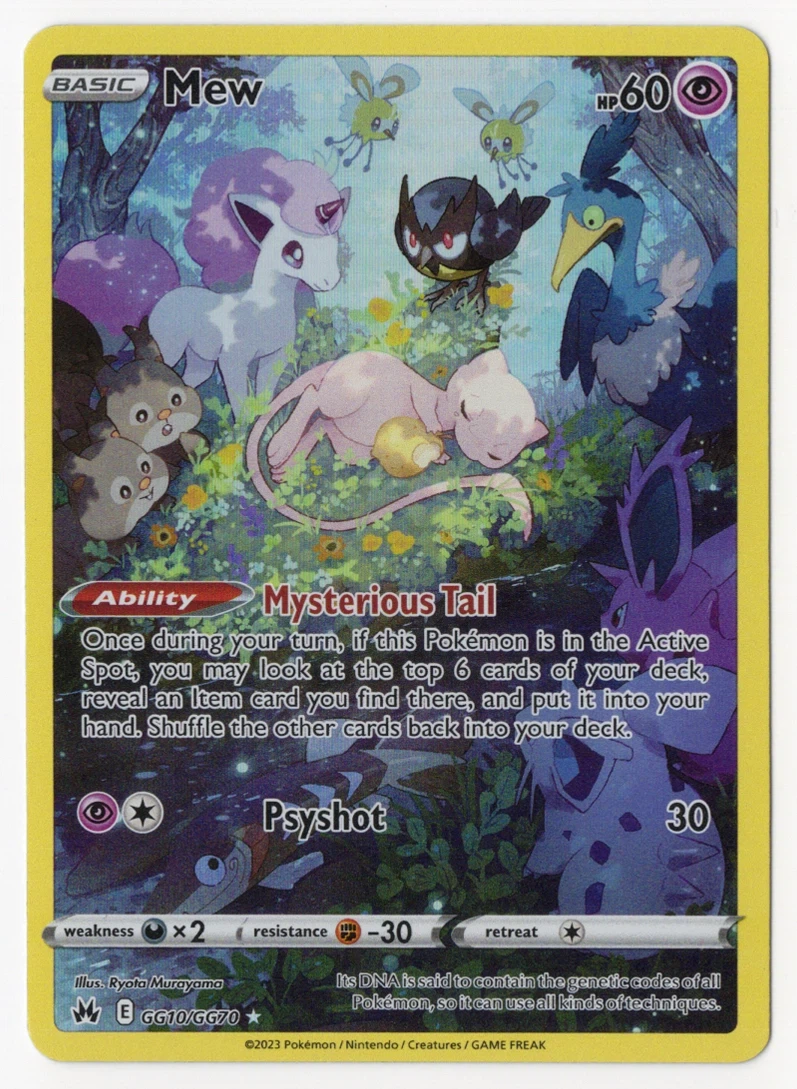 Mew GG10/159 Crown Zenith front card photo in GradeValue pregrading report