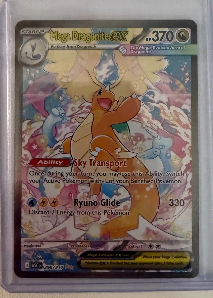 Mega Dragonite ex 290/217 Ascended Heroes front card photo in GradeValue pregrading report