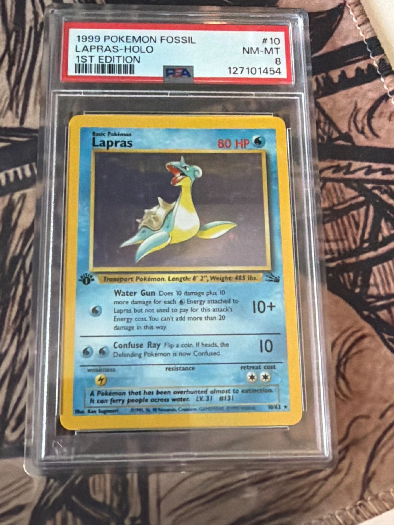 Lapras 010/62 Fossil front card photo in GradeValue pregrading report