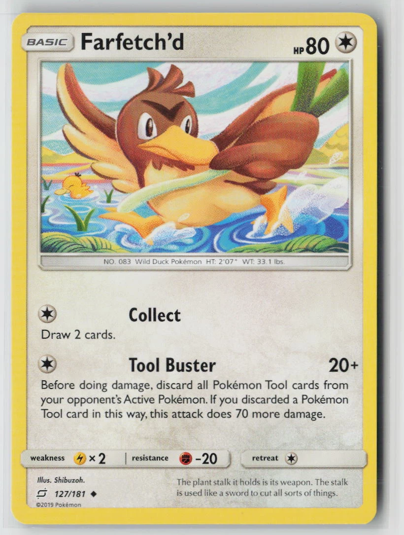 Farfetch’d 127/181 · Normal Team Up front card photo in GradeValue pregrading report