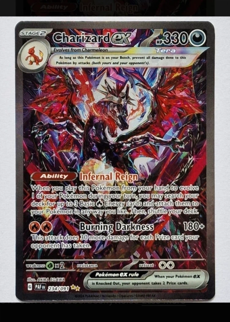 Charizard ex 234/91 Paldean Fates front card photo in GradeValue pregrading report