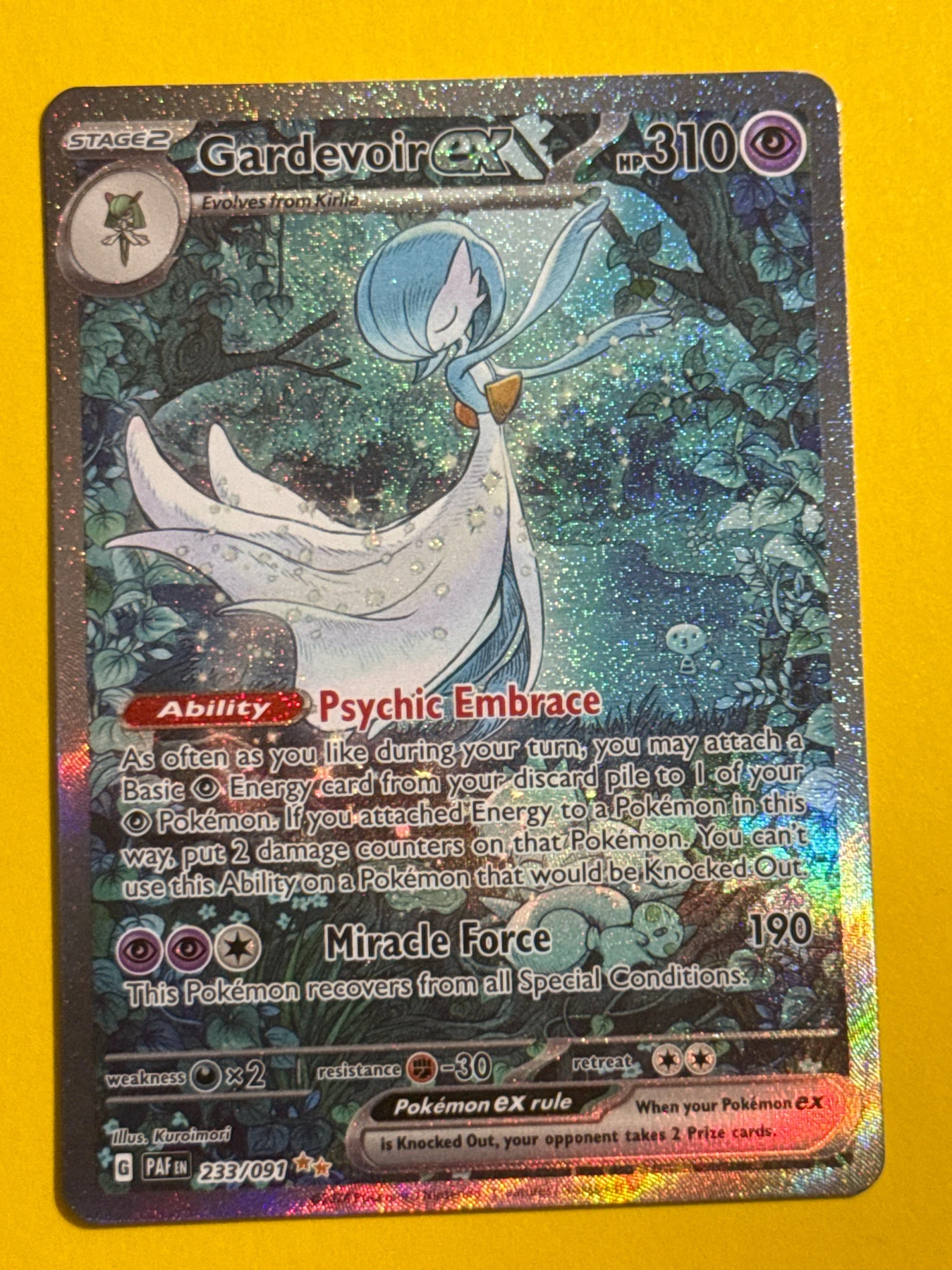 Gardevoir ex 233/91 Paldean Fates front card photo in GradeValue pregrading report