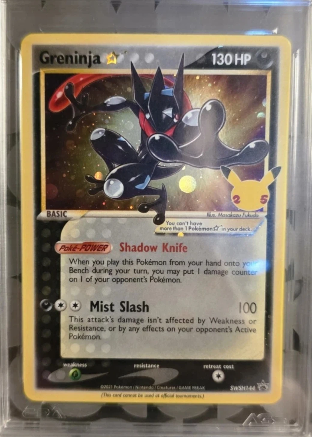 Greninja Star SWSH144/307 SWSH Black Star Promos front card photo in GradeValue pregrading report