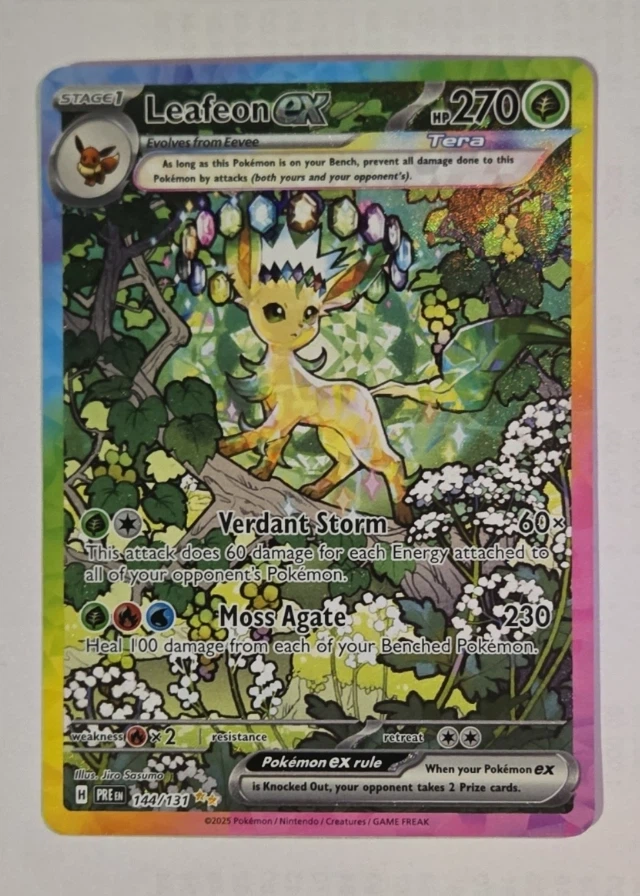 Leafeon ex 144/131 Prismatic Evolutions front card photo in GradeValue pregrading report