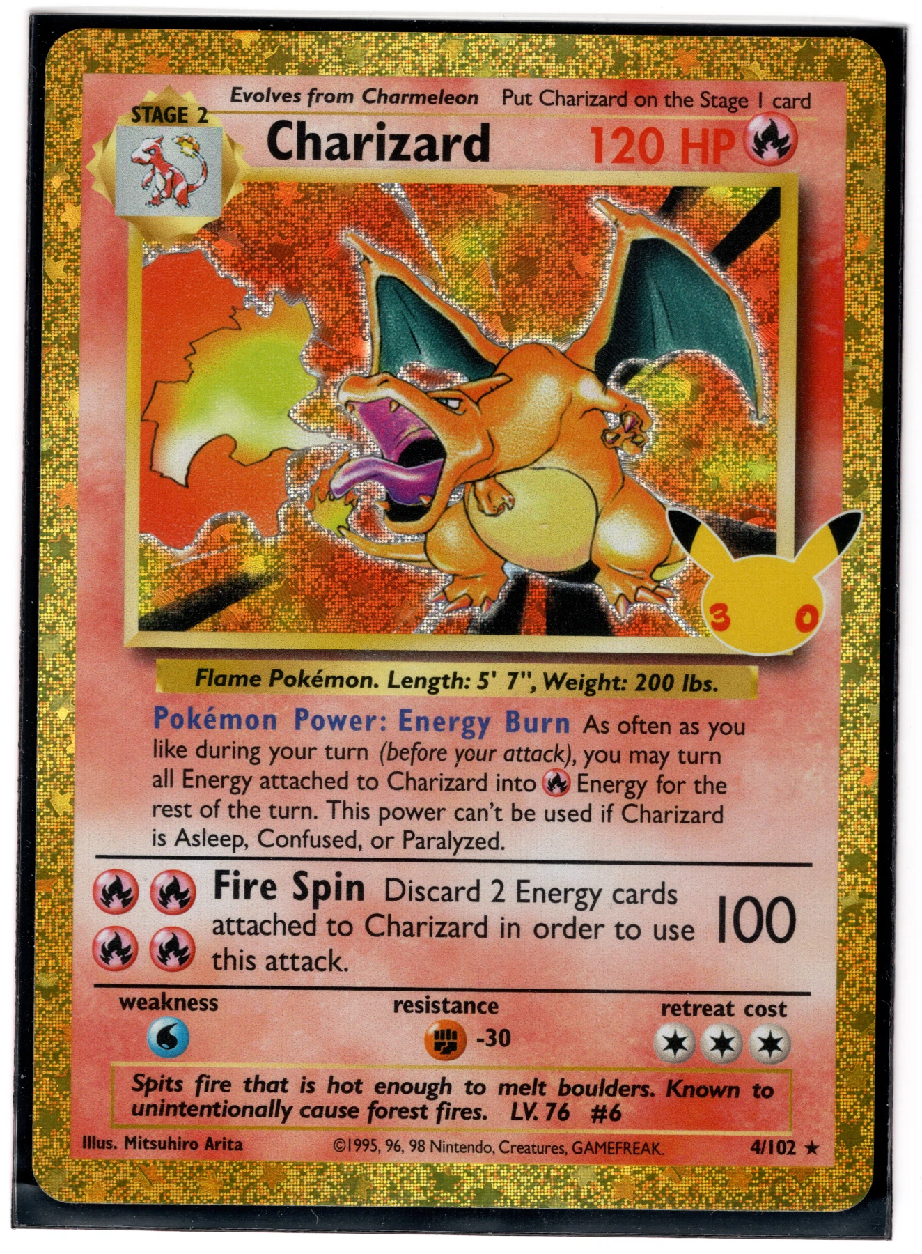 Charizard 004 30th Classic Collection front card photo in GradeValue pregrading report