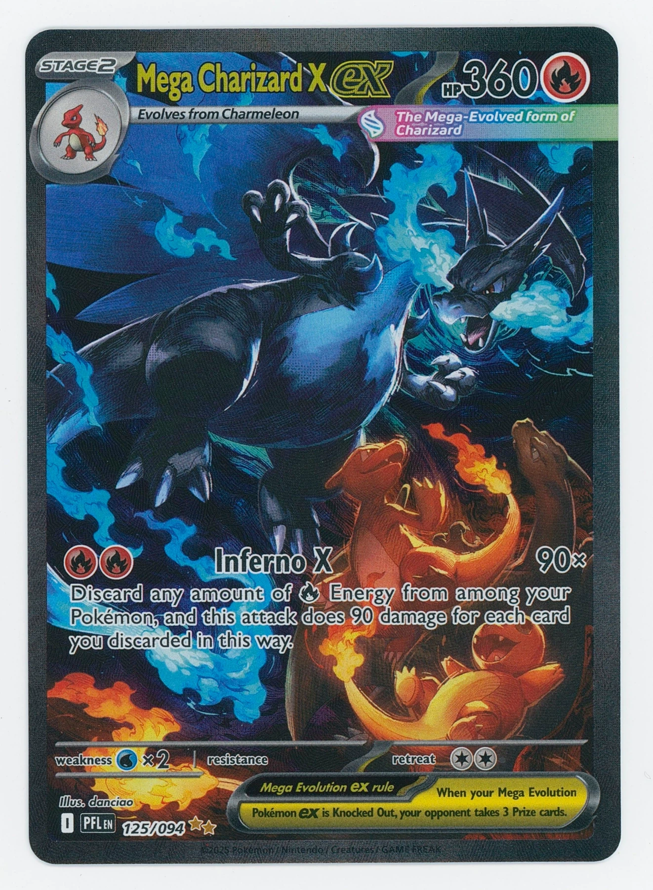 Mega Charizard X ex 125/94 Phantasmal Flames front card photo in GradeValue pregrading report