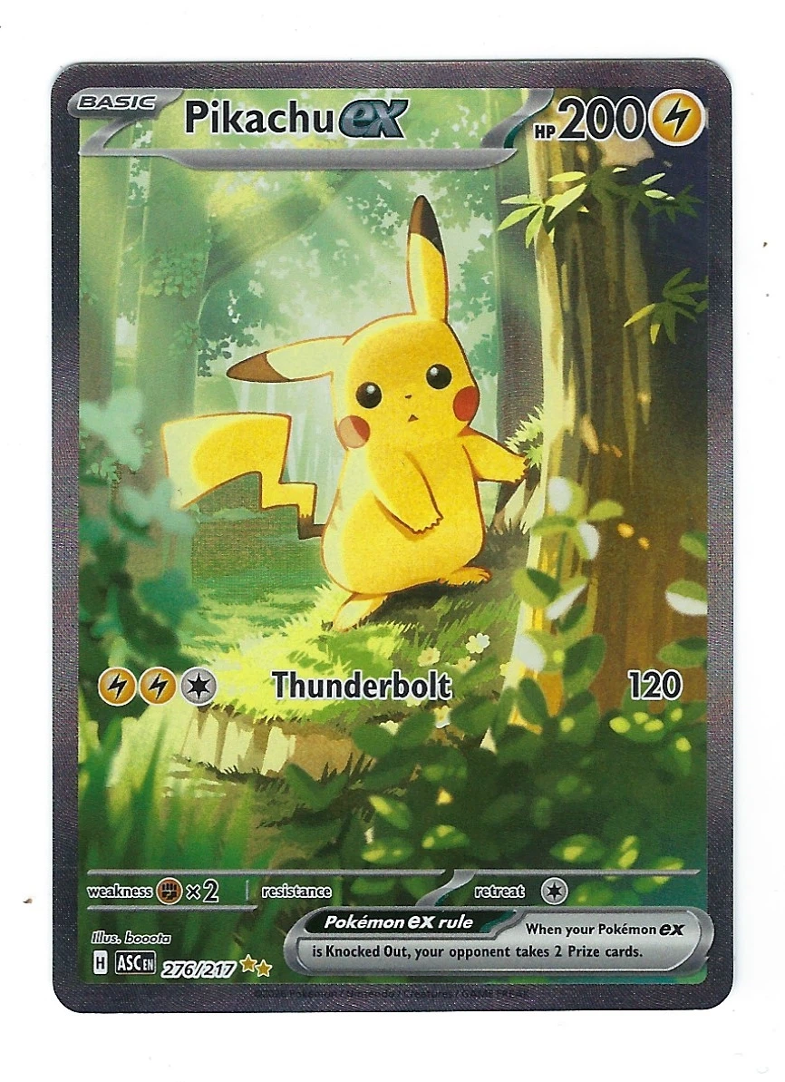 Pikachu ex 276/217 Ascended Heroes front card photo in GradeValue pregrading report