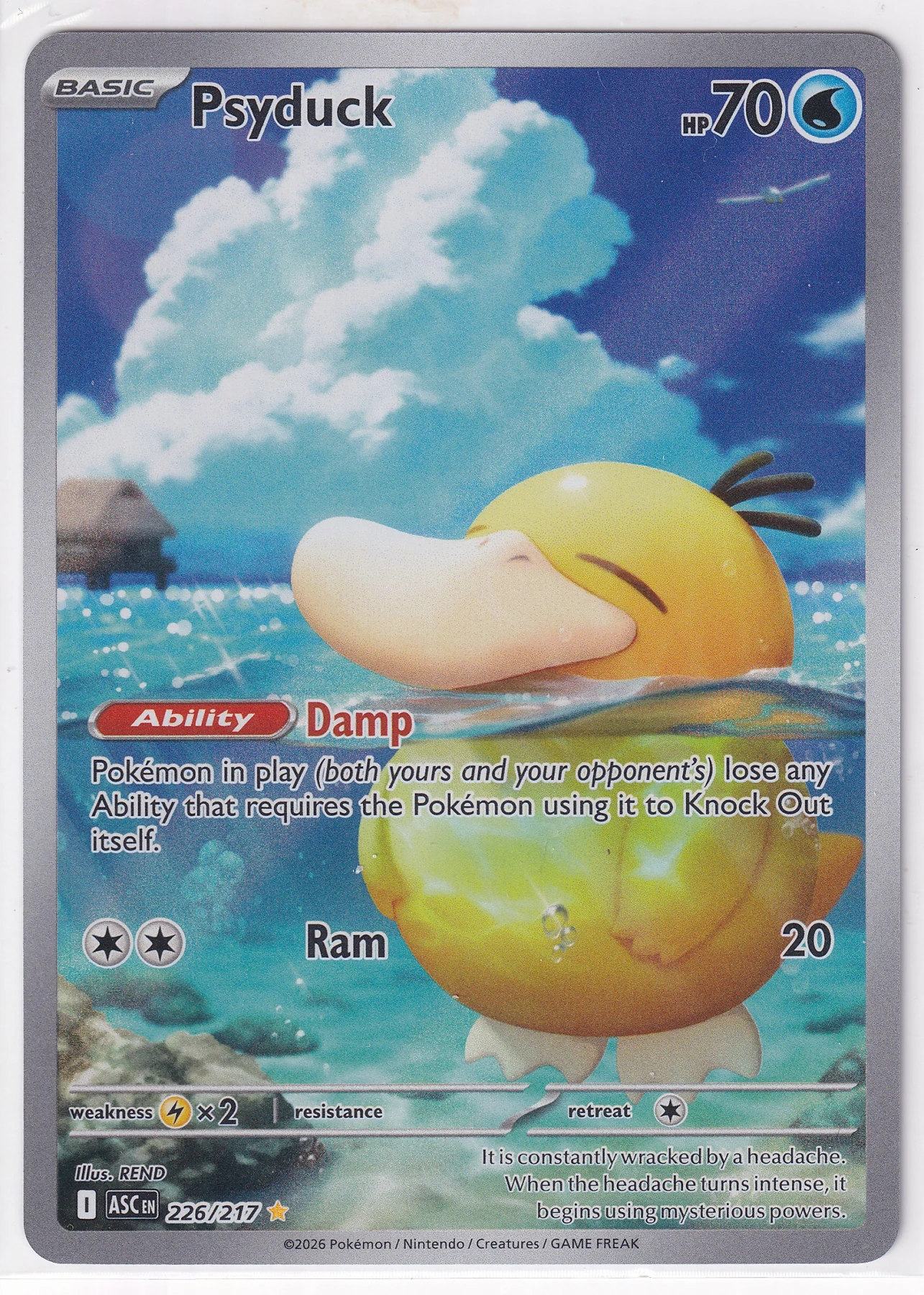 Psyduck 226/217 Ascended Heroes front card photo in GradeValue pregrading report