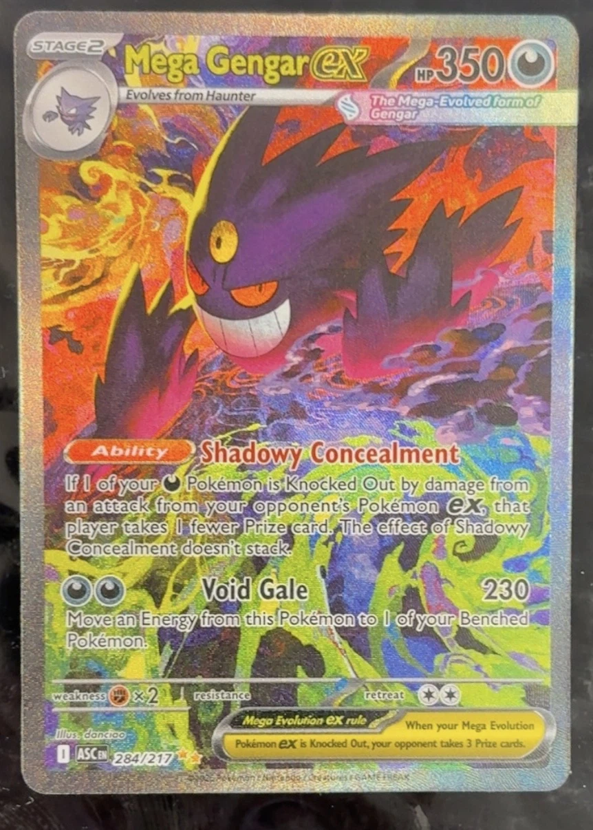 Mega Gengar ex 284/217 Ascended Heroes front card photo in GradeValue pregrading report