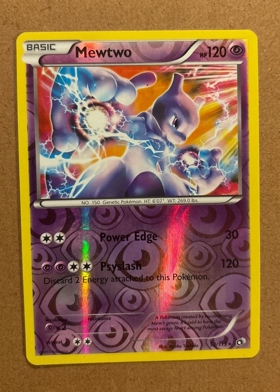 Mewtwo 053/113 Legendary Treasures front card photo in GradeValue pregrading report