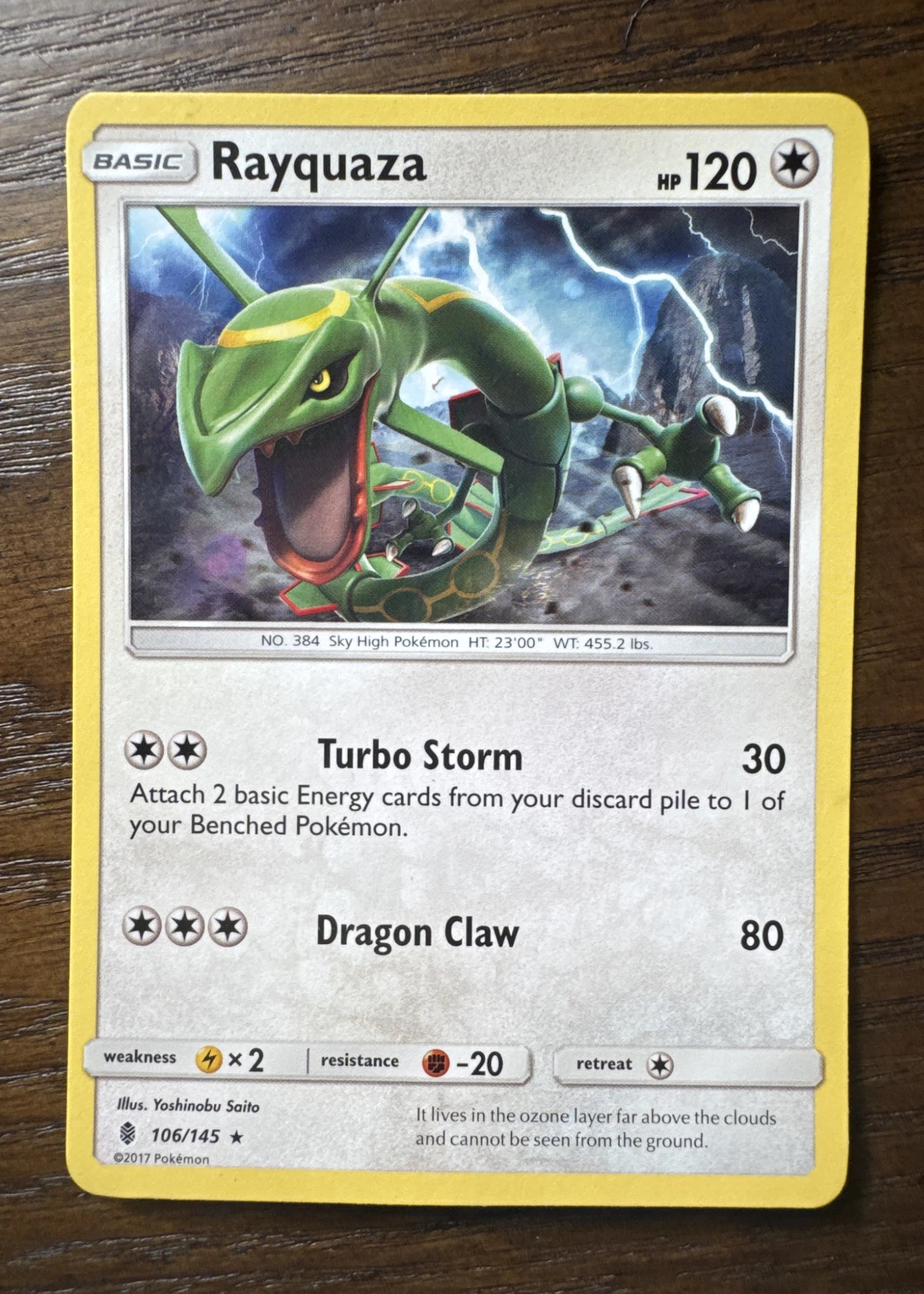 Rayquaza 106/145 (Normal) Guardians Rising front card photo in GradeValue pregrading report