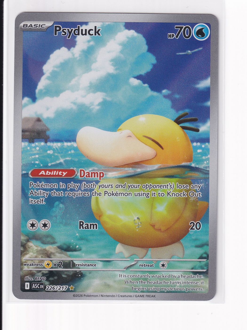 Psyduck 226/217 Ascended Heroes front card photo in GradeValue pregrading report
