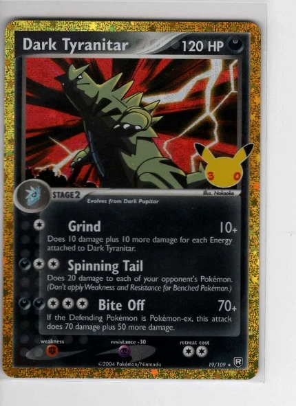 Dark Tyranitar 019 30th Classic Collection front card photo in GradeValue pregrading report
