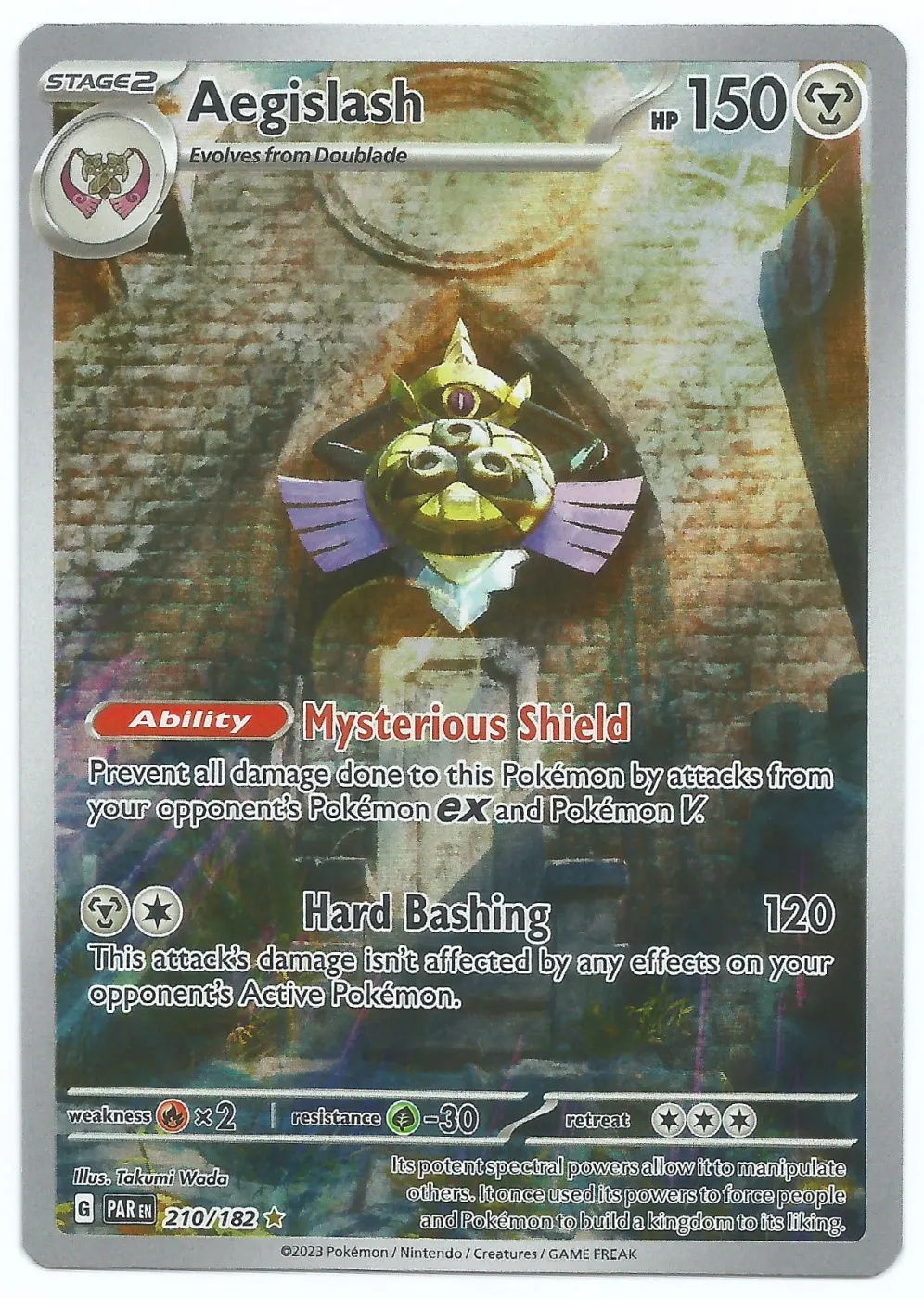 Aegislash 210/182 Paradox Rift front card photo in GradeValue pregrading report