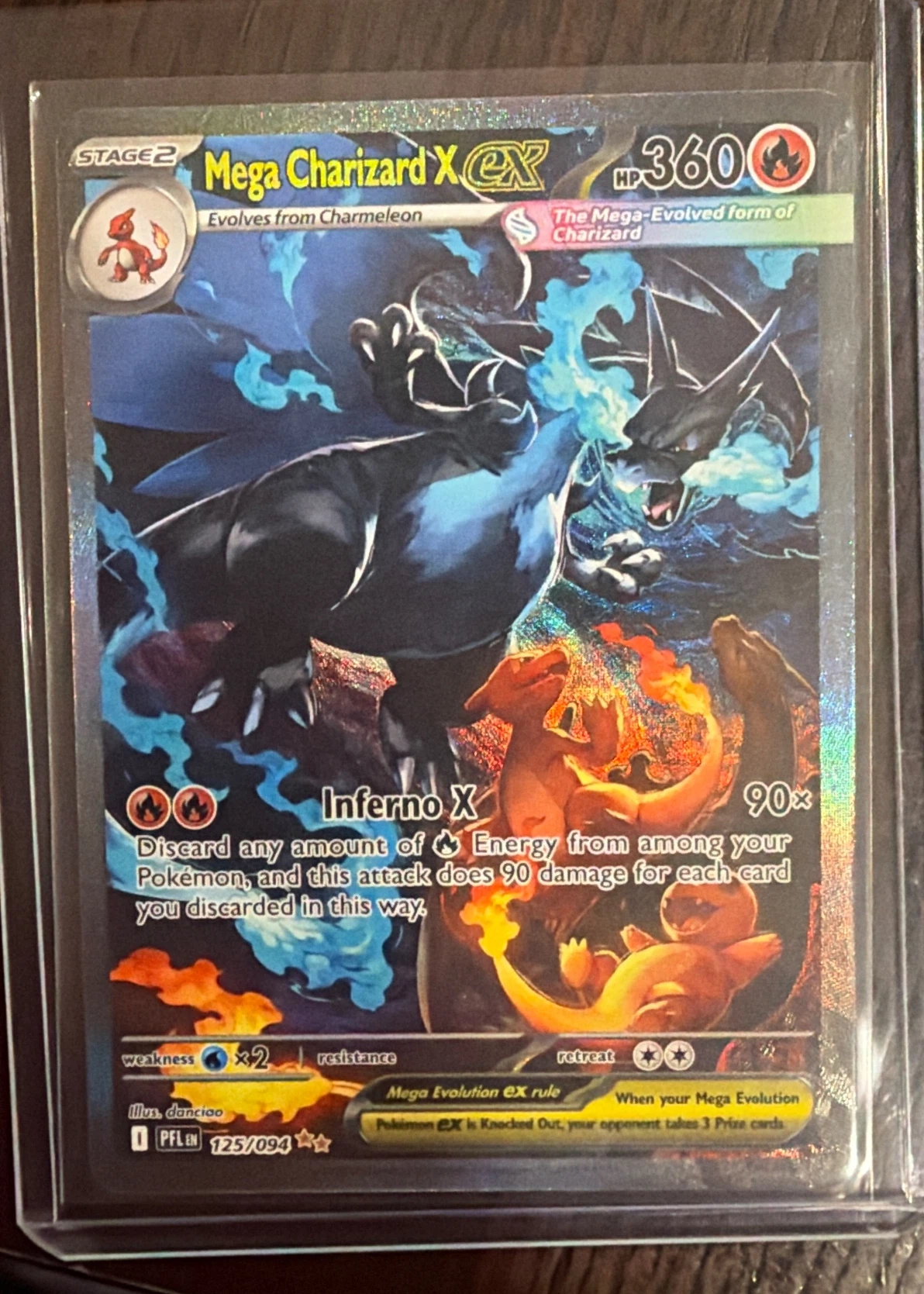 Mega Charizard X ex 125/94 Phantasmal Flames front card photo in GradeValue pregrading report
