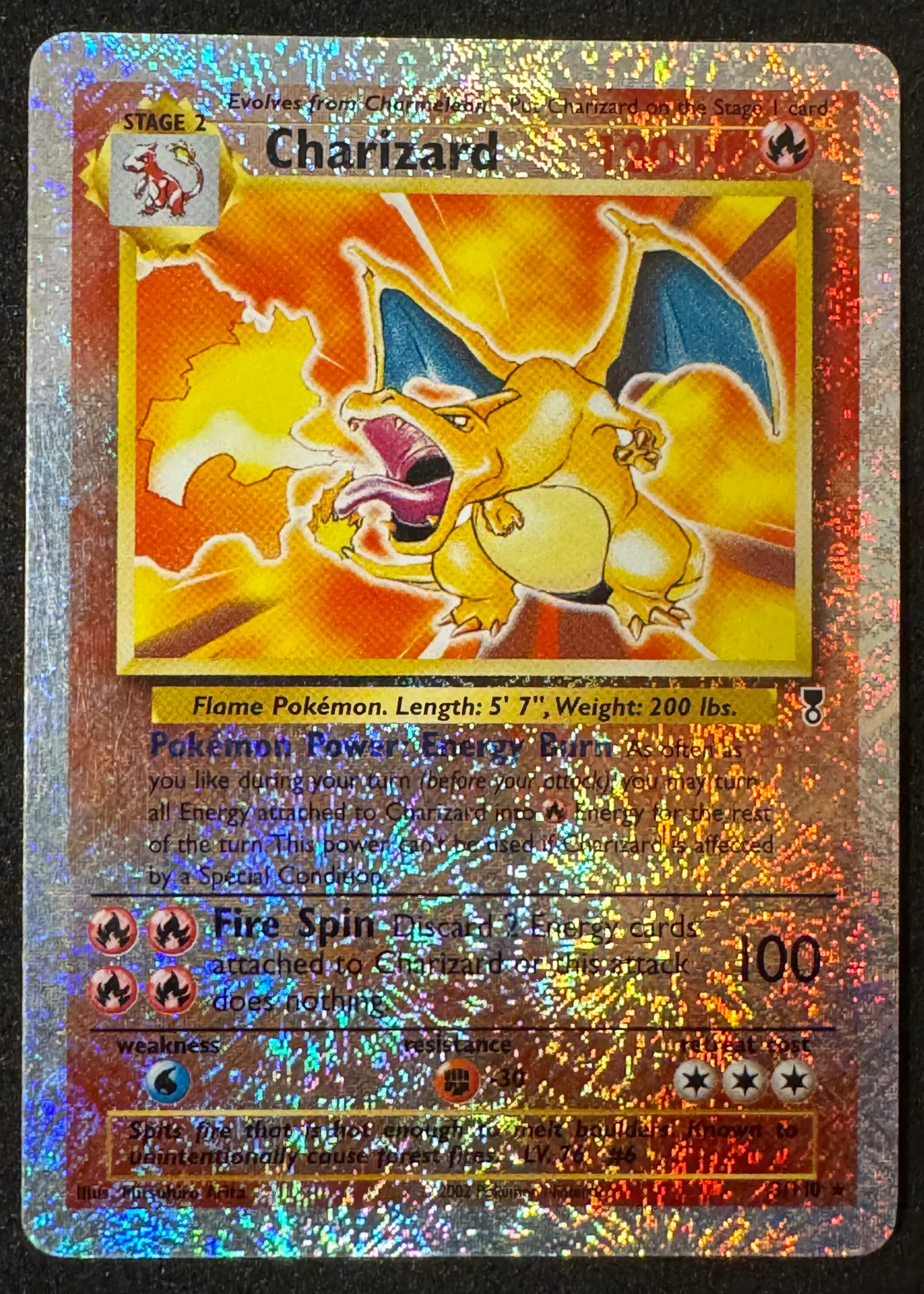 Charizard 003/110 · Reverse Holo Legendary Collection front card photo in GradeValue pregrading report