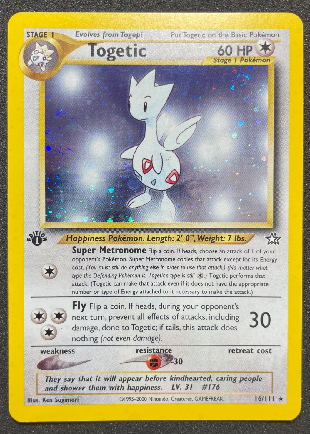 Togetic 016/111 Neo Genesis front card photo in GradeValue pregrading report