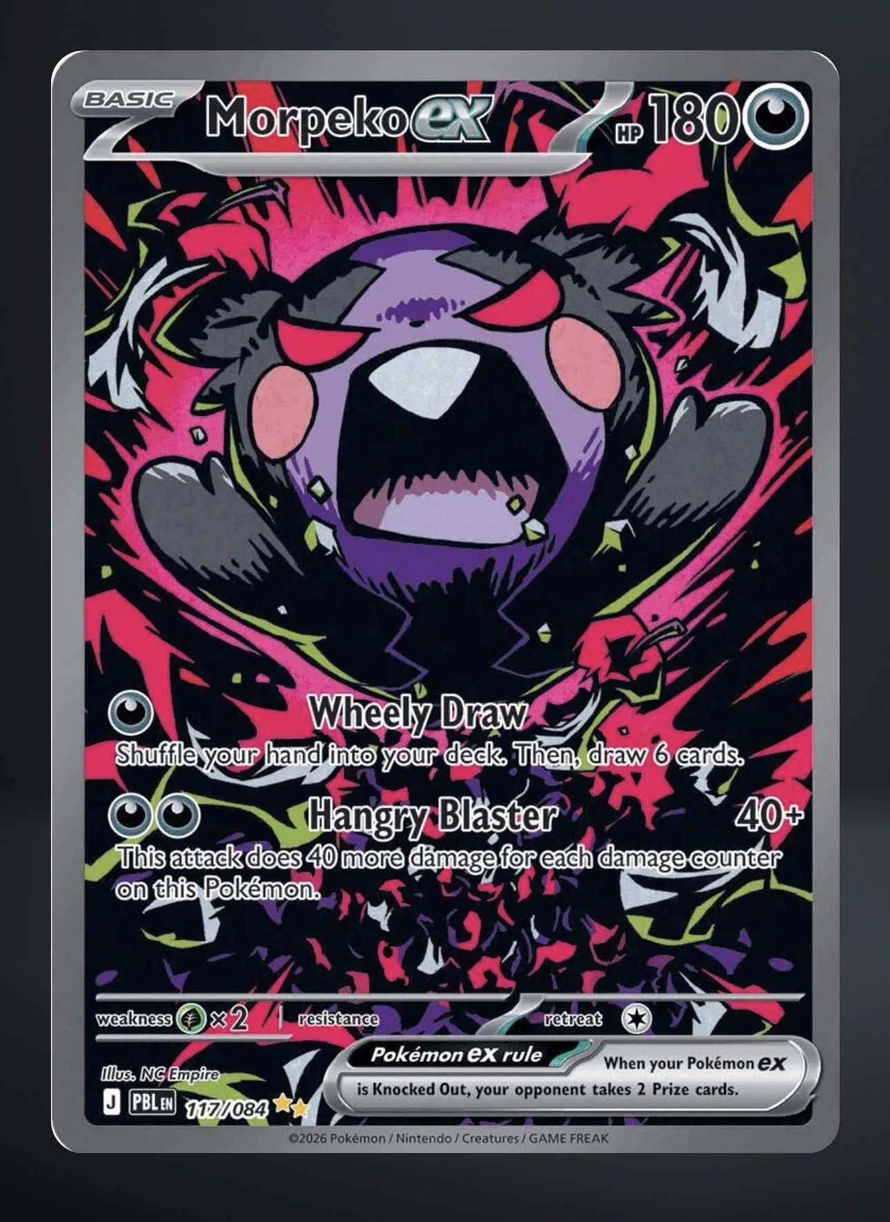 Morpeko ex 117/84 Pitch Black front card photo in GradeValue pregrading report