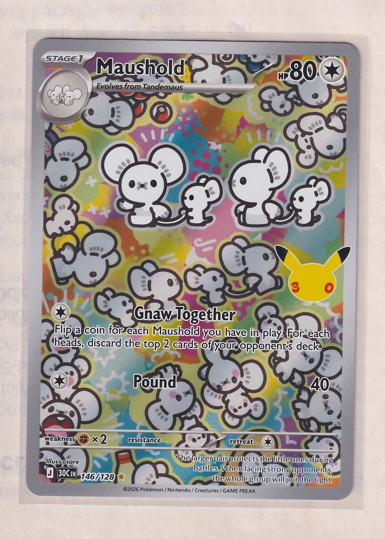 Maushold 146/128 30th Celebration front card photo in GradeValue pregrading report