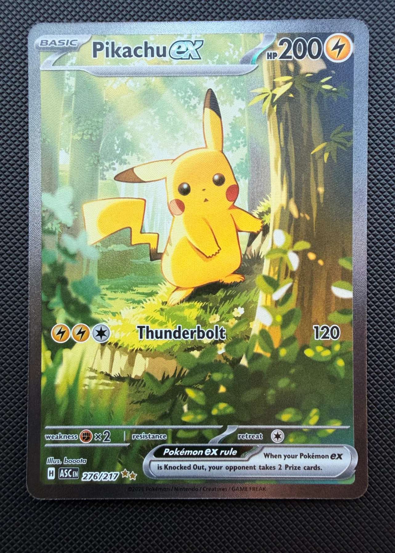 Pikachu ex 276/217 Ascended Heroes front card photo in GradeValue pregrading report