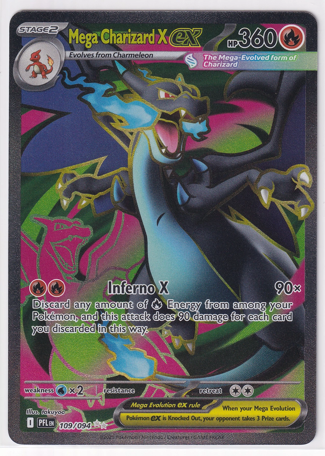 Mega Charizard X ex 109/94 Phantasmal Flames front card photo in GradeValue pregrading report