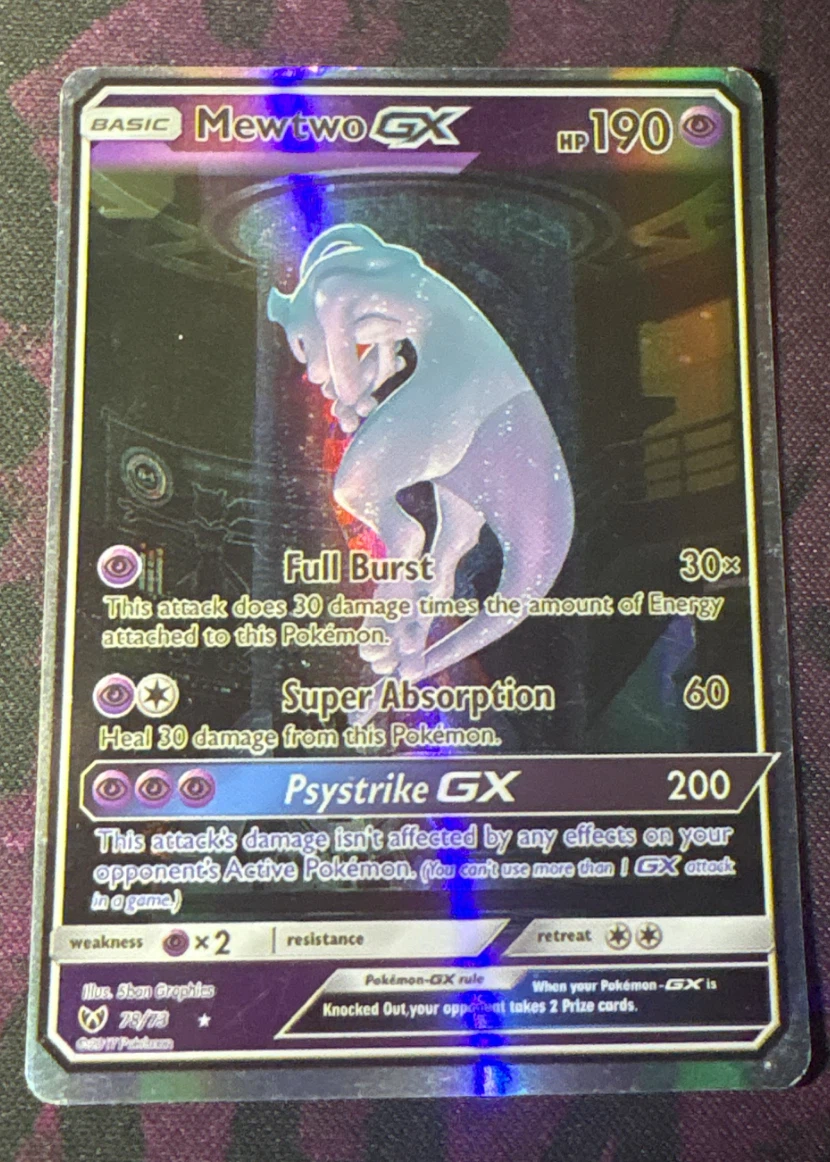 Mewtwo GX 078/73 Shining Legends front card photo in GradeValue pregrading report