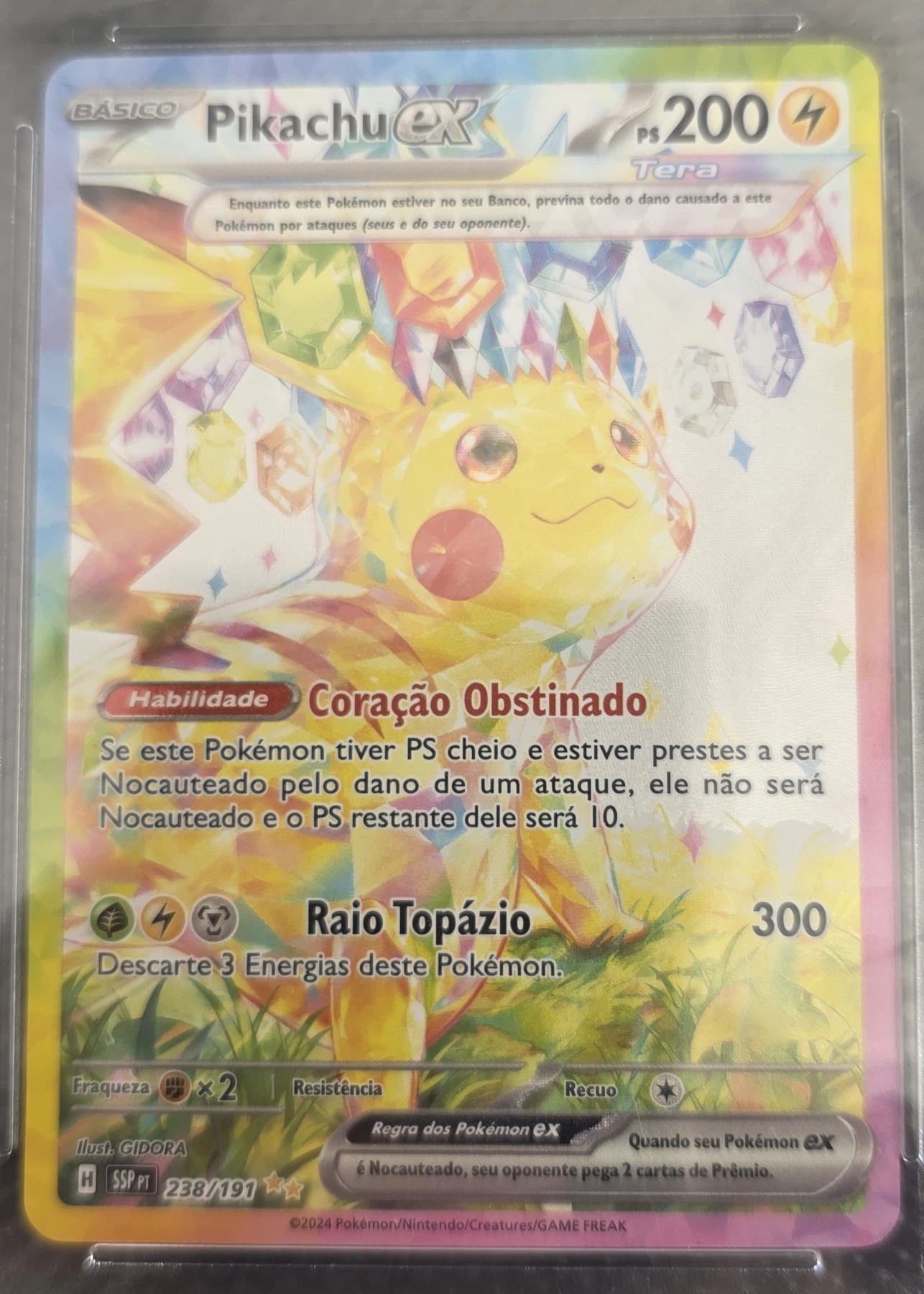 Pikachu ex 238/191 Surging Sparks front card photo in GradeValue pregrading report