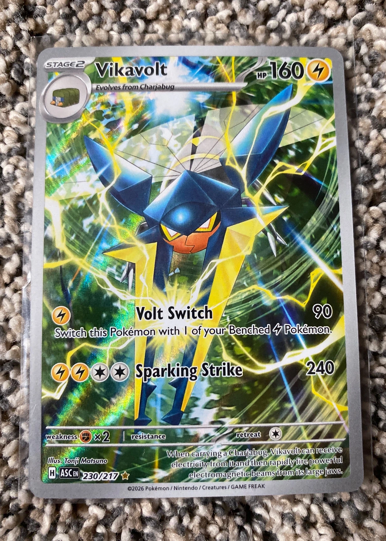 Vikavolt 230/217 Ascended Heroes front card photo in GradeValue pregrading report