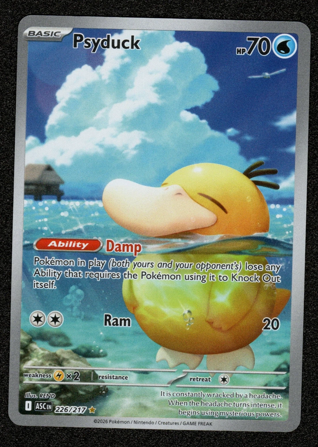 Psyduck 226/217 Ascended Heroes front card photo in GradeValue pregrading report