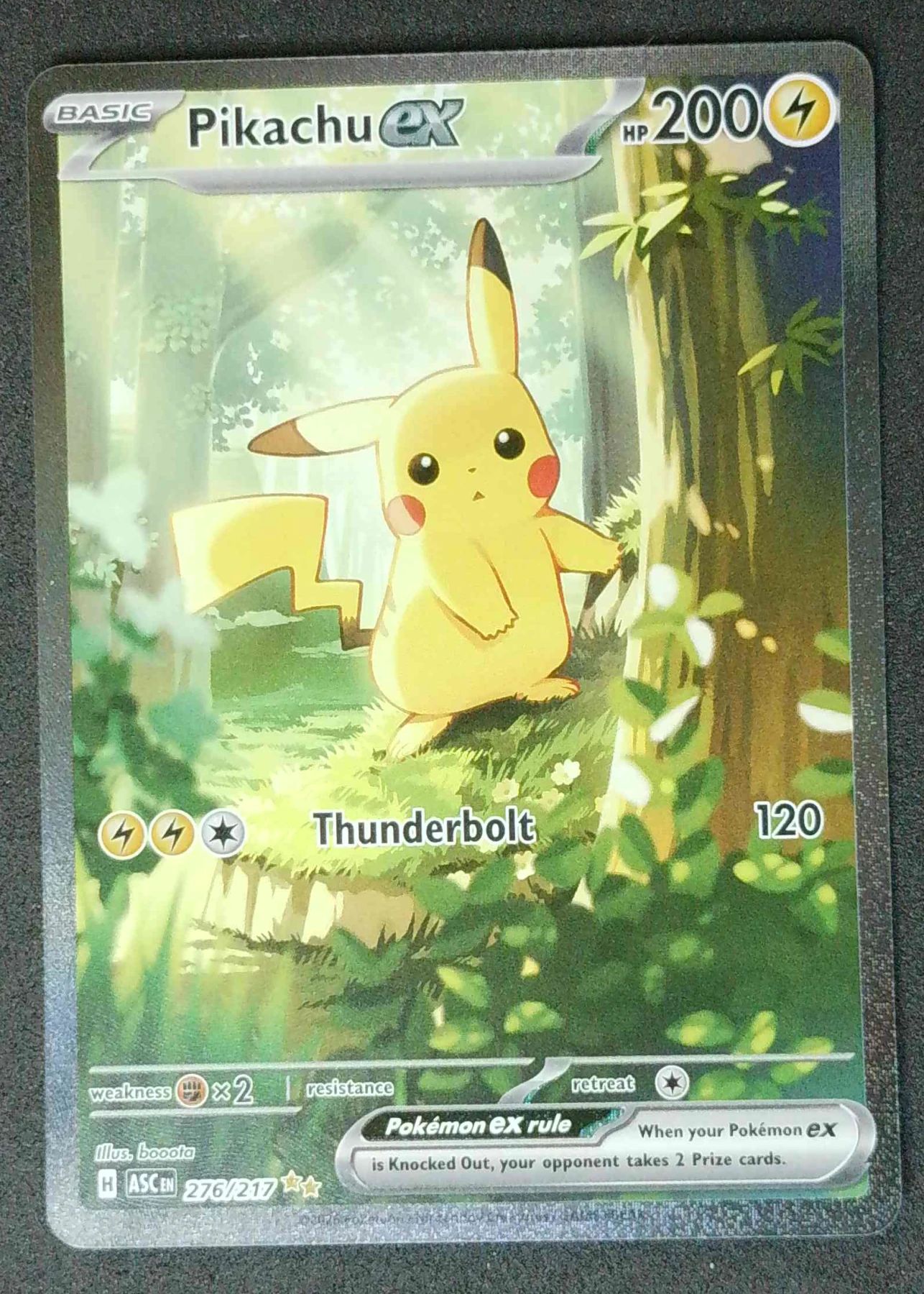 Pikachu ex 276/217 Ascended Heroes front card photo in GradeValue pregrading report