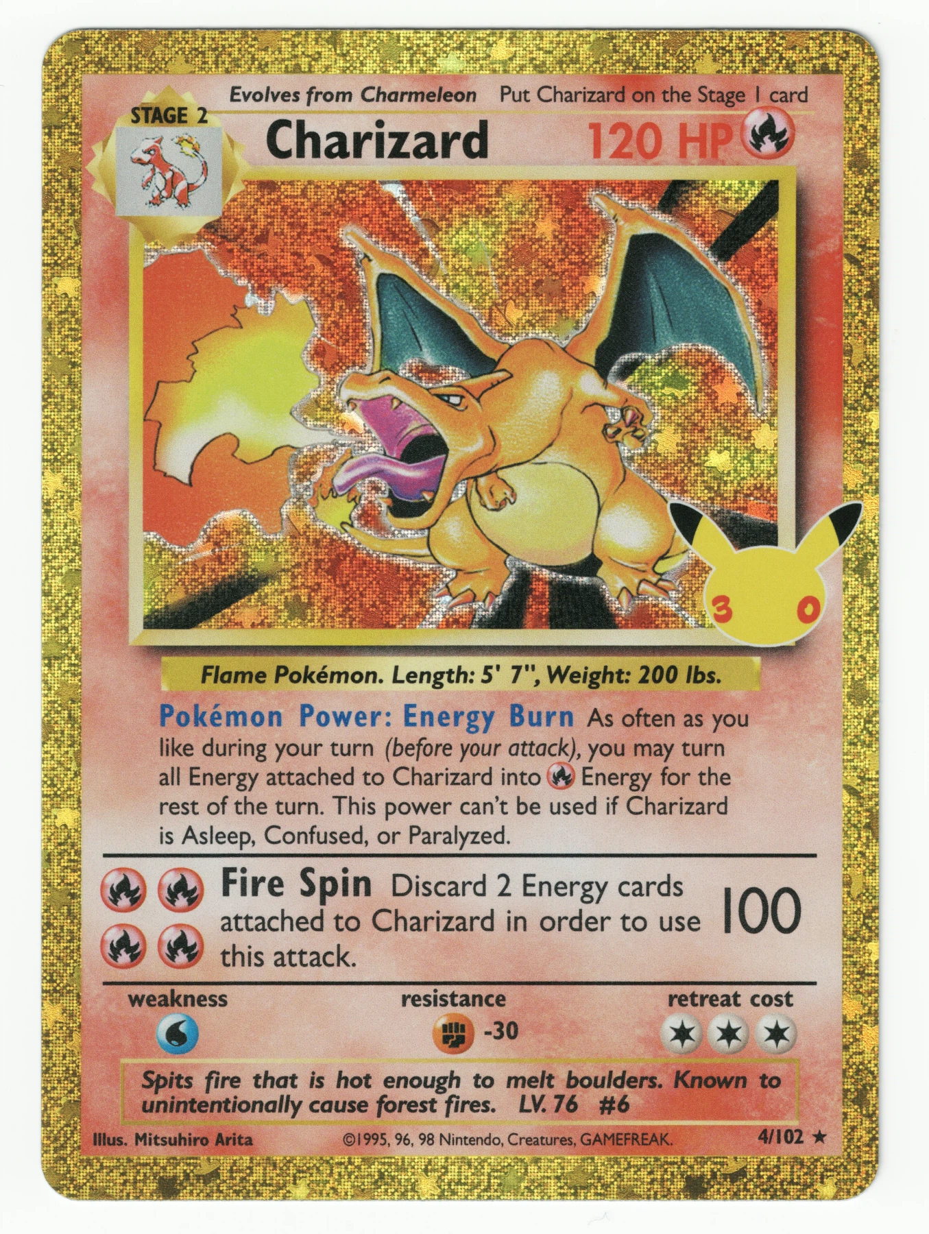 Charizard 004 30th Classic Collection front card photo in GradeValue pregrading report