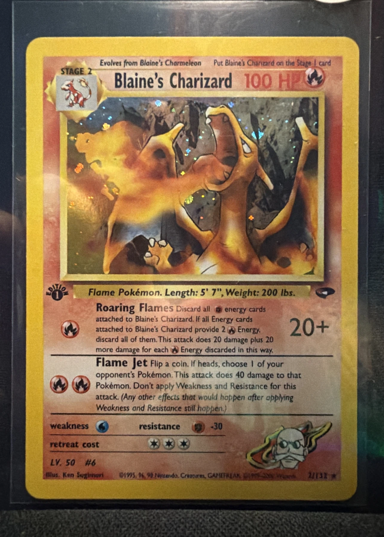 Blaine's Charizard 002/132 Gym Challenge front card photo in GradeValue pregrading report