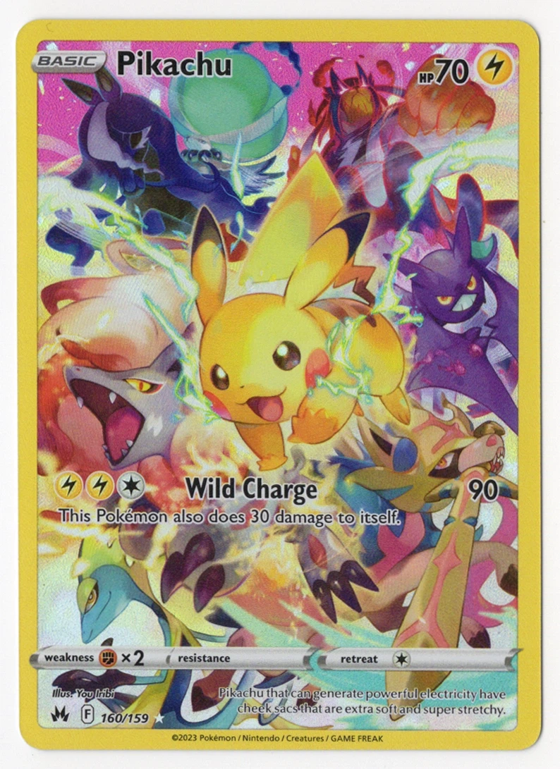 Pikachu 160/159 Crown Zenith front card photo in GradeValue pregrading report