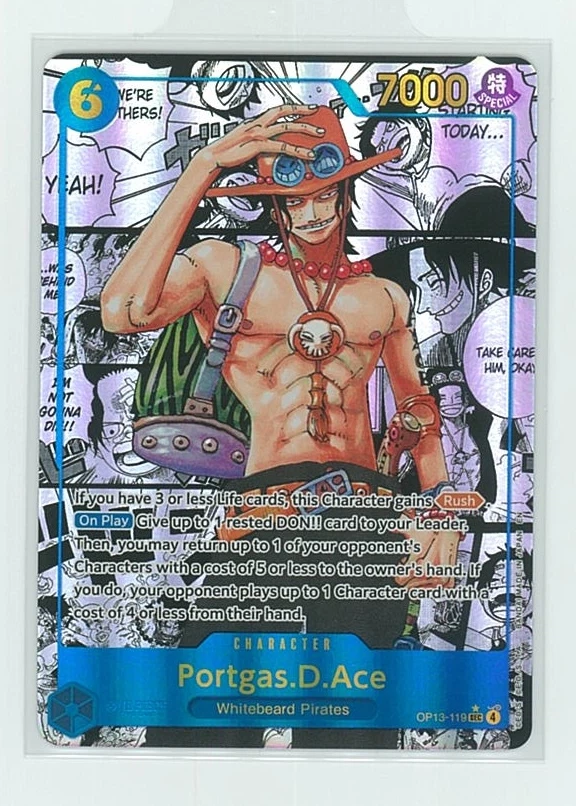 Portgas.D.Ace (OP13-119) (Manga) OP13-119 Carrying On His Will front card photo in GradeValue pregrading report