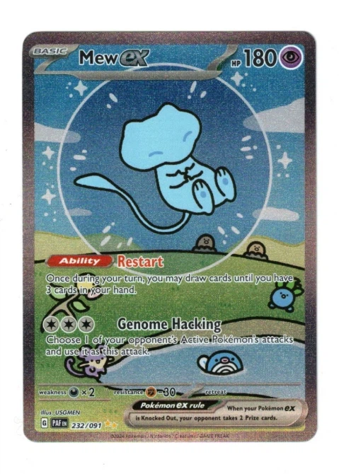 Mew ex 232/91 Paldean Fates front card photo in GradeValue pregrading report