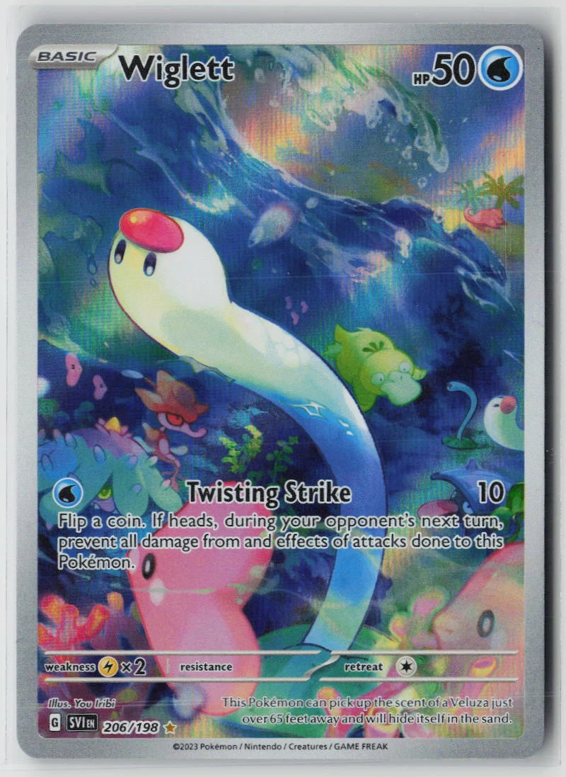 Wiglett 206/198 Scarlet & Violet front card photo in GradeValue pregrading report