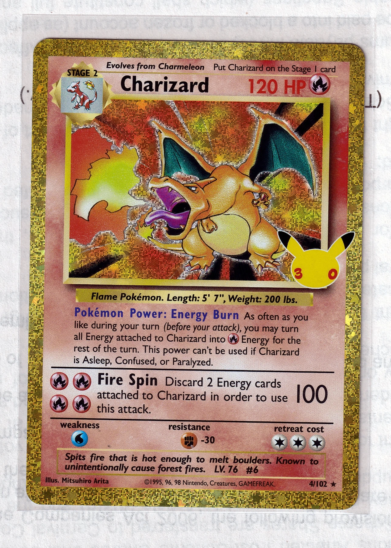Charizard 004 30th Classic Collection front card photo in GradeValue pregrading report