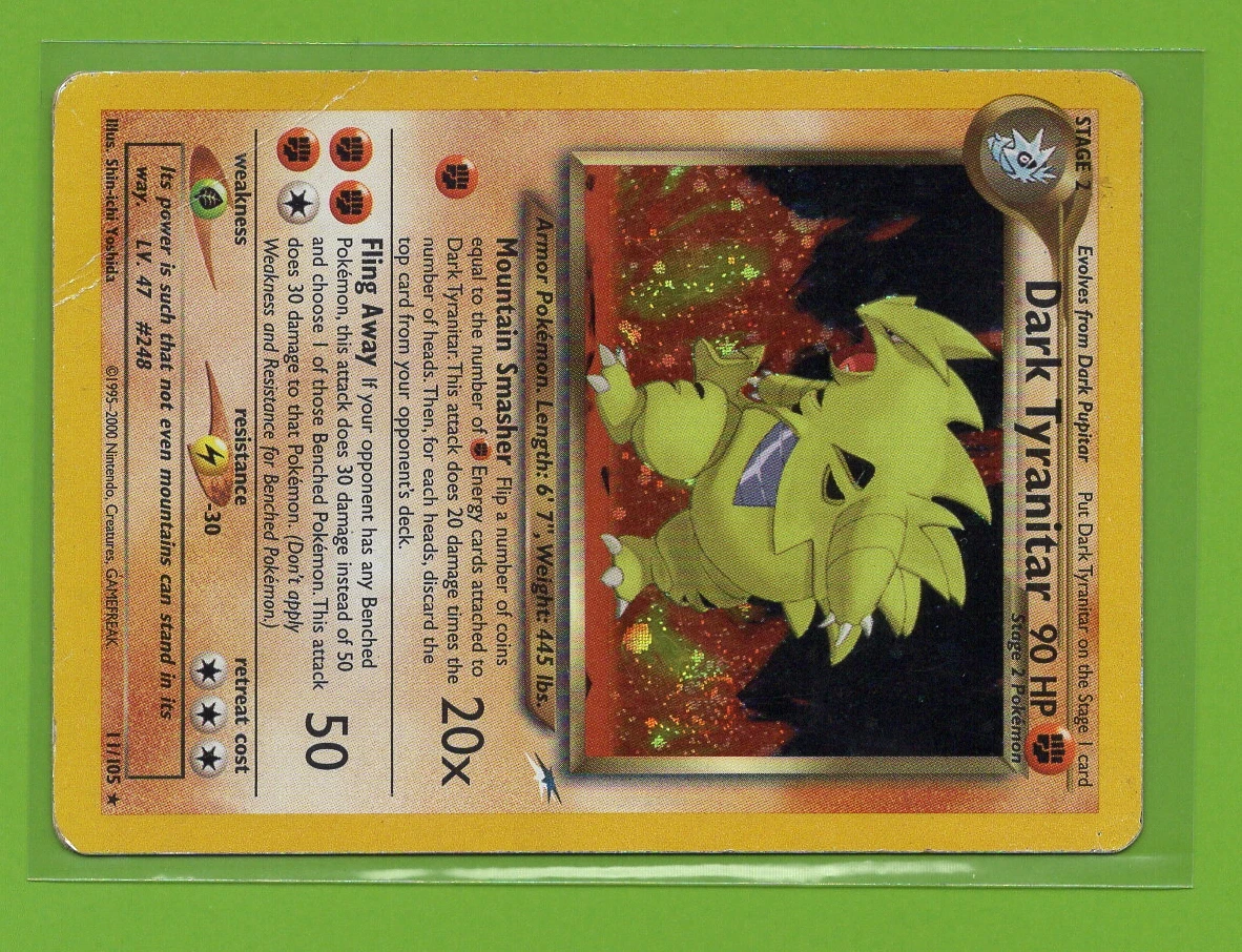 Dark Tyranitar 011/105 Neo Destiny front card photo in GradeValue pregrading report
