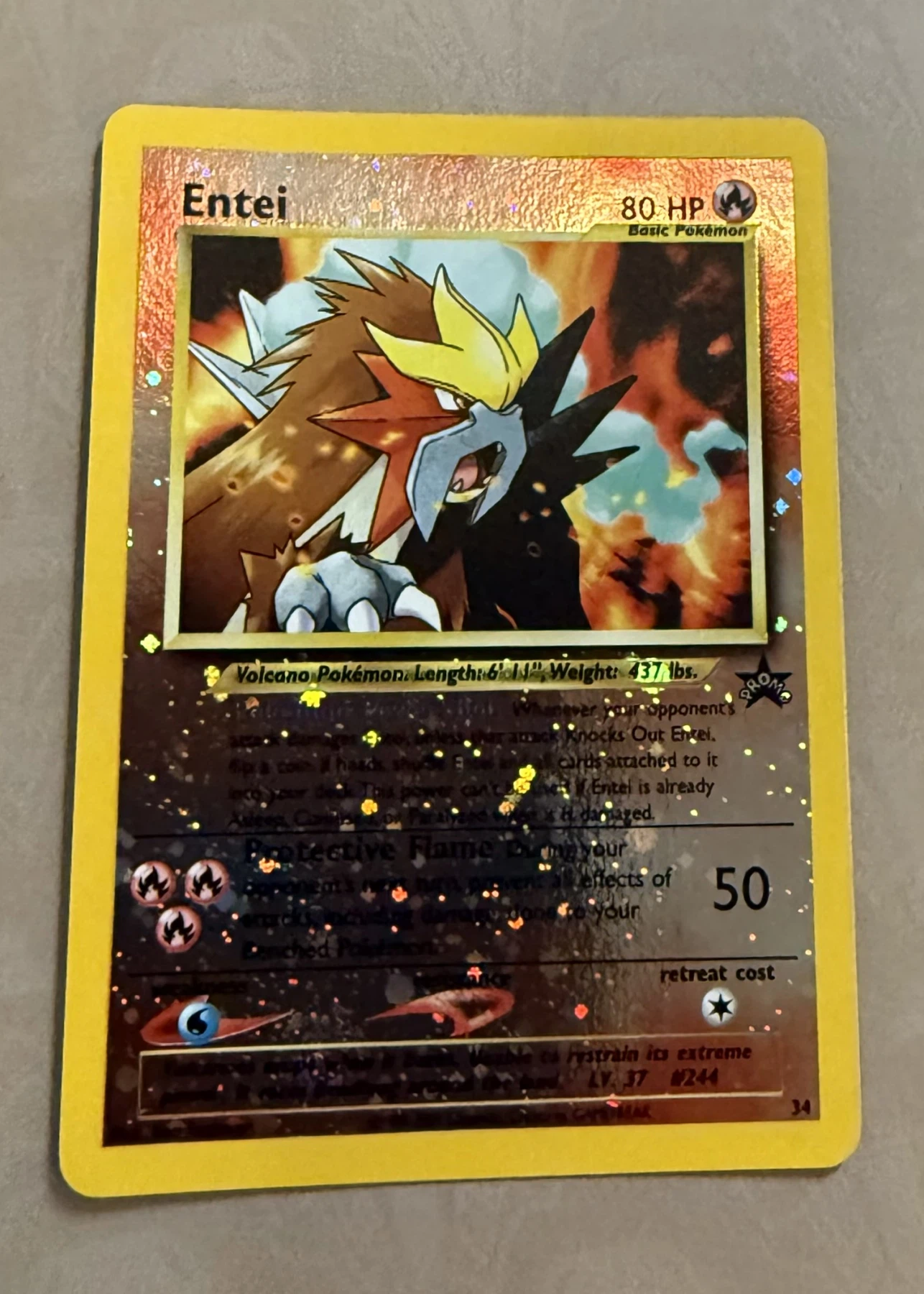 Entei 034/53 Wizards Black Star Promos front card photo in GradeValue pregrading report