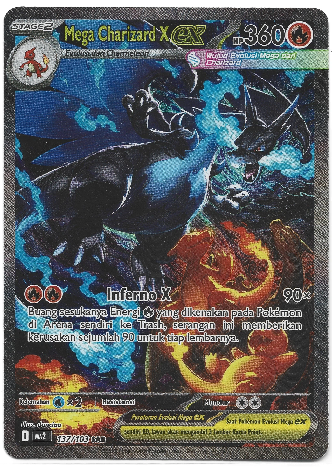 Mega Charizard X ex 125/94 Phantasmal Flames front card photo in GradeValue pregrading report