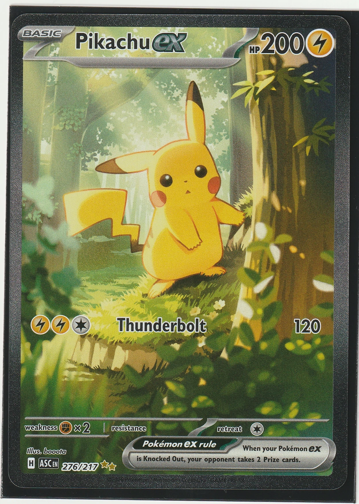 Pikachu ex 276/217 Ascended Heroes front card photo in GradeValue pregrading report