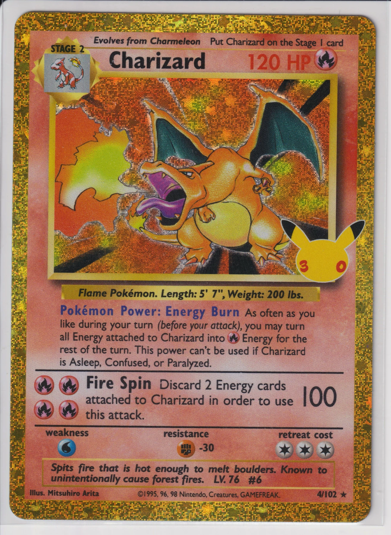 Charizard 004 30th Classic Collection front card photo in GradeValue pregrading report