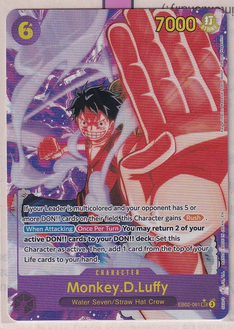 Monkey.D.Luffy (EB02-061) EB02-061 Extra Booster: Anime 25th Collection front card photo in GradeValue pregrading report