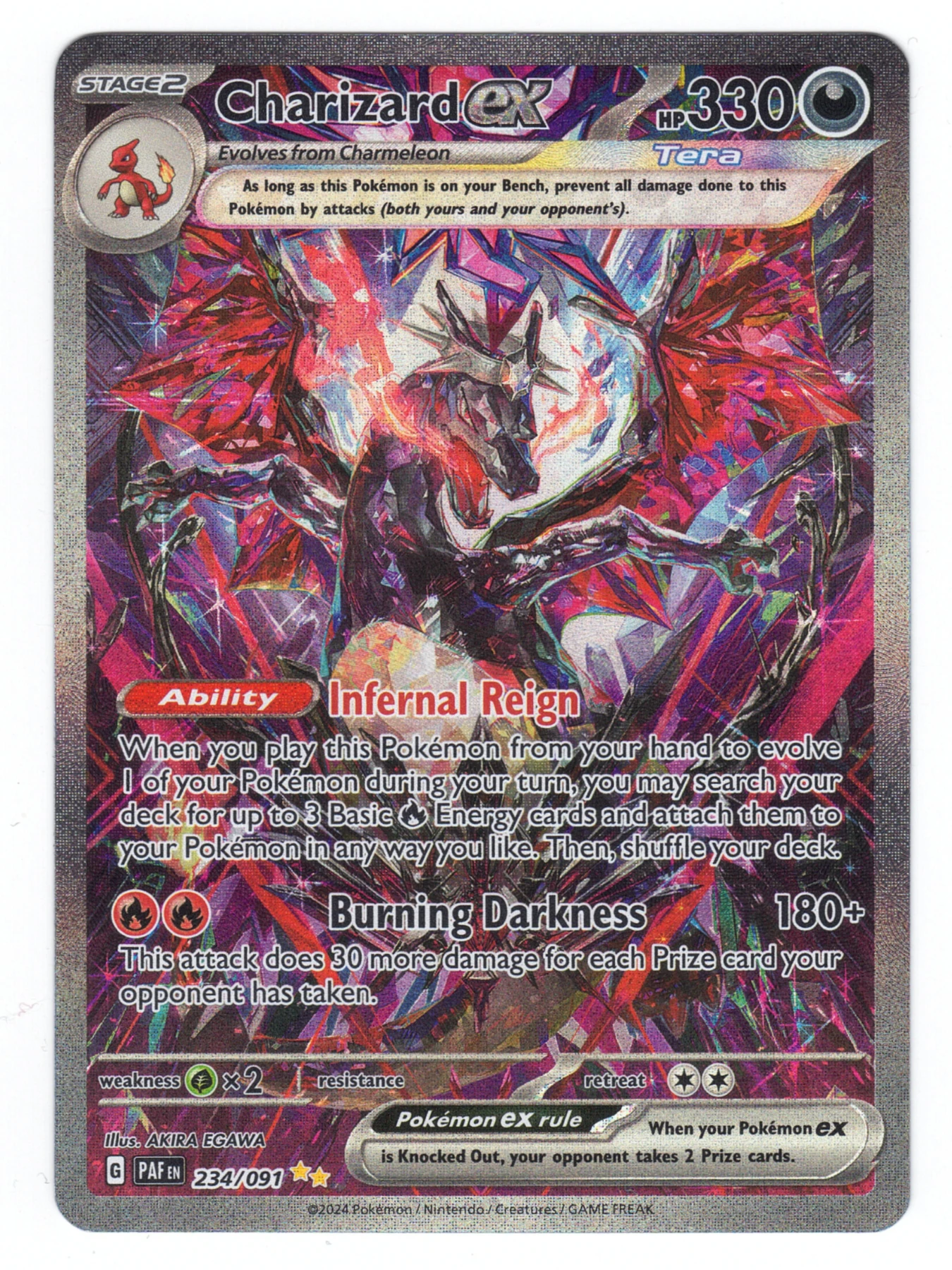 Charizard ex 234/91 Paldean Fates front card photo in GradeValue pregrading report