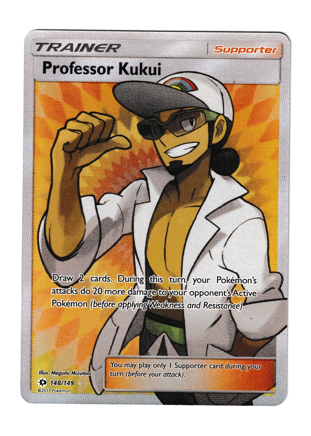 Professor Kukui 148/149 Sun & Moon front card photo in GradeValue pregrading report