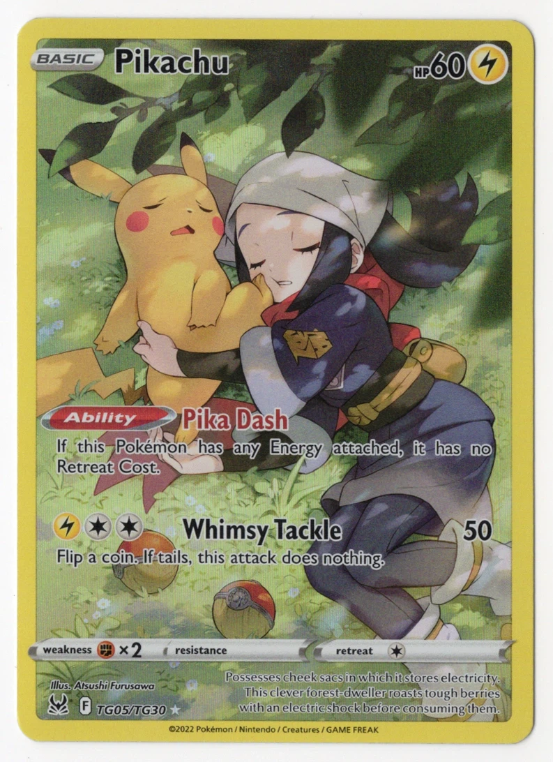 Pikachu TG05/196 Lost Origin front card photo in GradeValue pregrading report