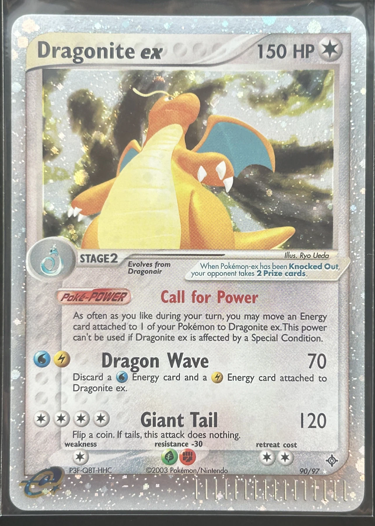 Dragonite ex 090/97 Dragon front card photo in GradeValue pregrading report