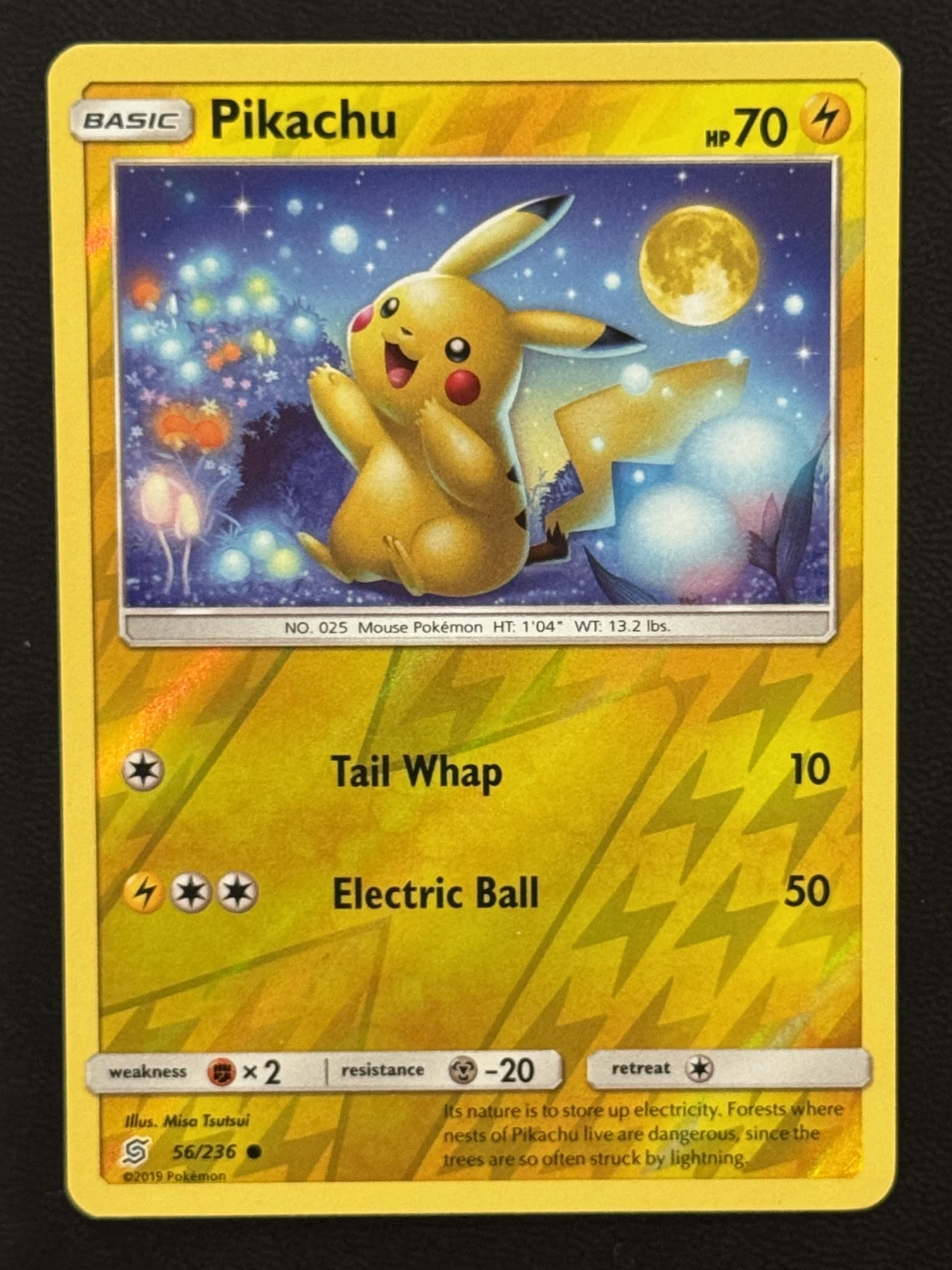 Pikachu 056/236 Unified Minds front card photo in GradeValue pregrading report