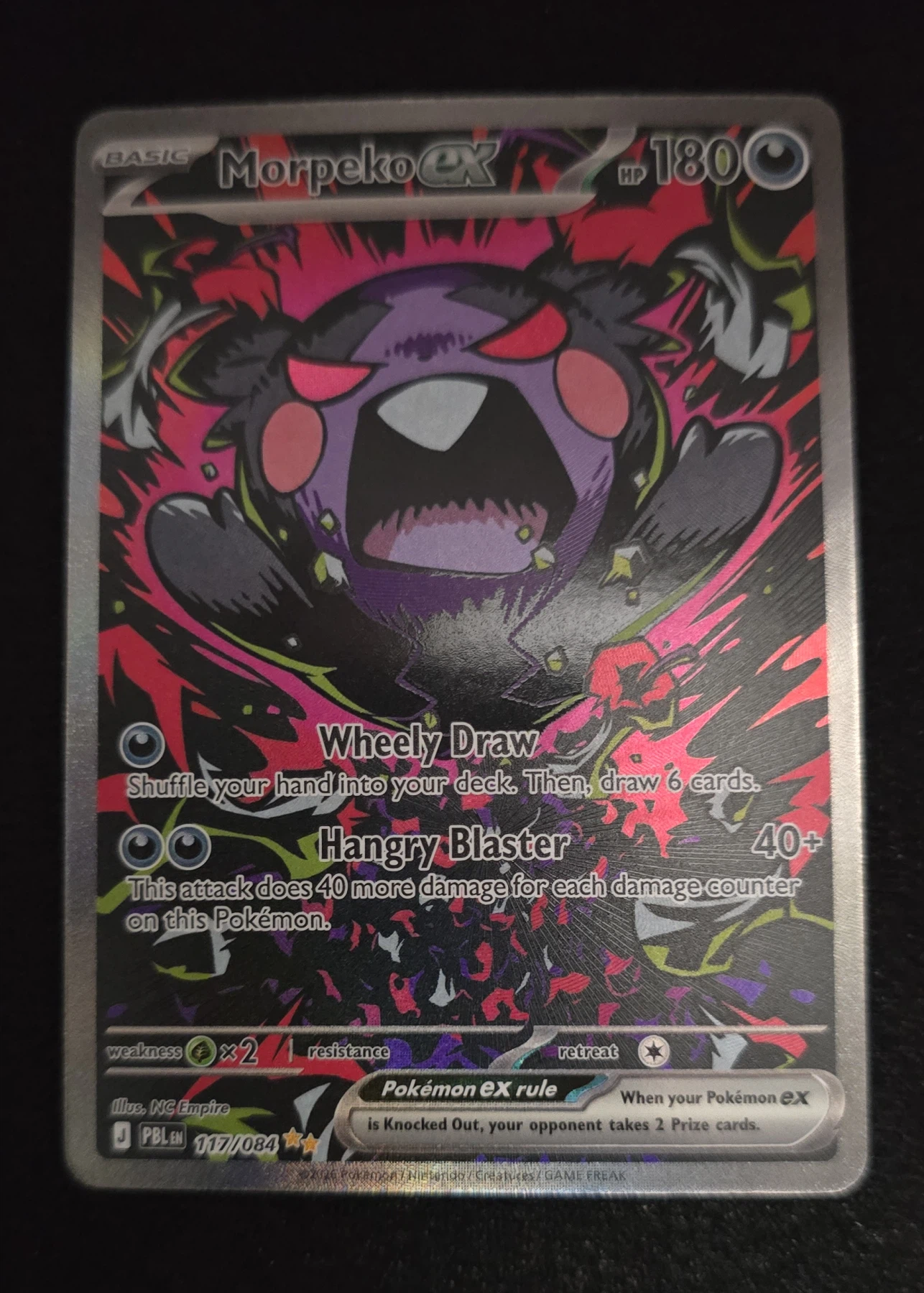 Morpeko ex 117/84 Pitch Black front card photo in GradeValue pregrading report